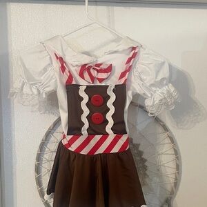 Kids Gingerbread Costume with Red and Brown Accents